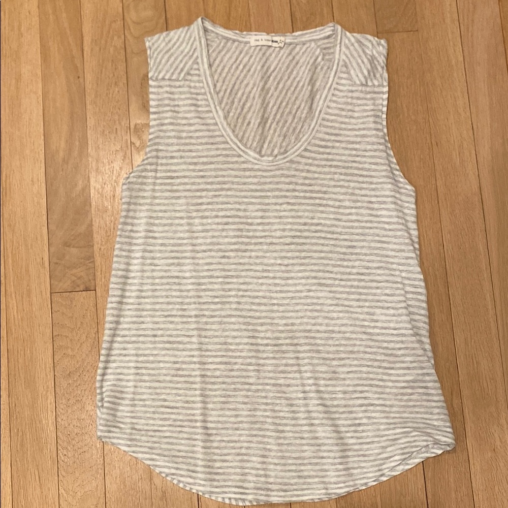 Rag & Bone Striped Sleeveless Top - Gray